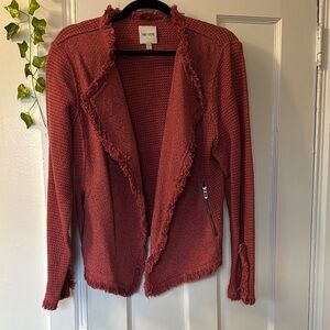 Nic + Zoe Women's Red Fringe Blazer